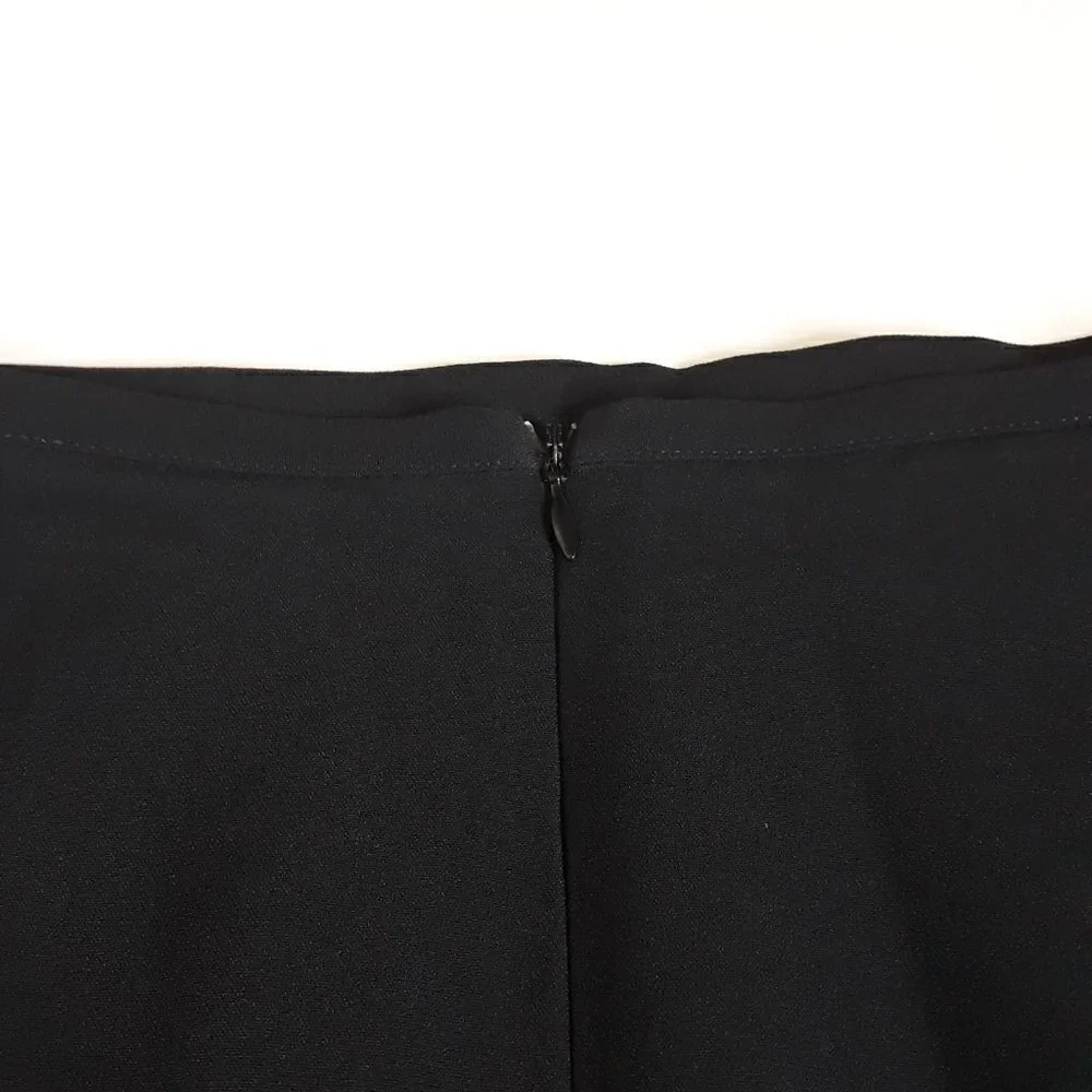 LK Bennett Black Crepe Mini Pencil Skirt Sz 8 (IT 44)